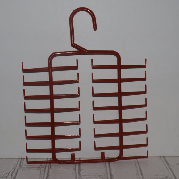 🧵 Vintage Brown Plastic Multi-Hook Organizer – 12.75" 🎯 32 Hooks · Belt • Tie - Picture 1 of 3